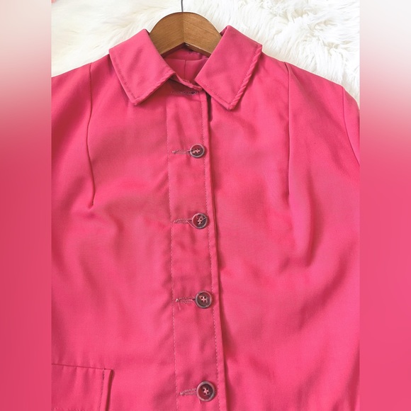 Wamsutta Vintage 1950s Pink Trench Coat XL - Picture 7 of 12